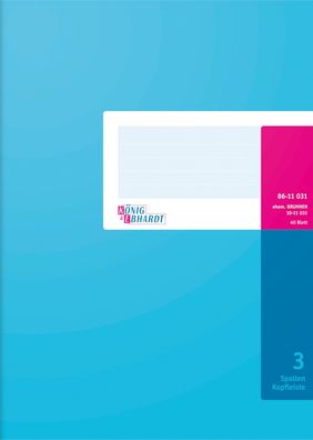 König & Ebhardt 86-11031 Spaltenbuch Kopfleisten-Ausführung - A4, 3 Spalten, 40 Blatt