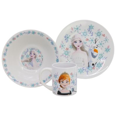 Stor Frozen - 3-teiliges Kinder-Keramik-Snack-Set (Teller, Schüssel, Becher)