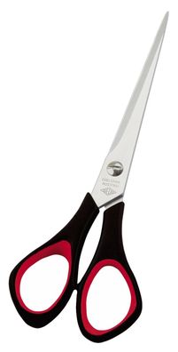 Wedo 976 651 Schere Edelstahl Linkshänder 6,5 Zoll 16,0 cm schwarz/roter Softgriff