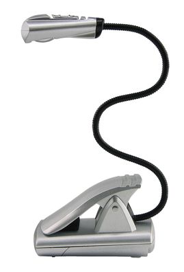 Wedo 254 1054 Leselampe - mobil, silber, LED mit Batterien