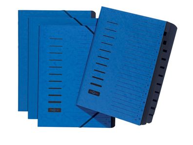PAGNA 24122-02 Ordnungsmappe, DIN A4, aus Karton, 12 Fächer, blau