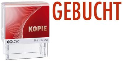 COLOP® 20N/LGT Stempel 20L "GEBUCHT" 38 x 14 mm selbstfärbend rot 1-zeilig Kunststoff