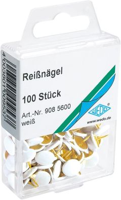 WEDO 908 5600 Reißnägel kunststoff?berzogen weiß Kleinpackung