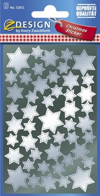 AVERY Zweckform 52812 Avery Zweckform® Z-Design 52812, Weihnachtssticker, Sterne, 2 B