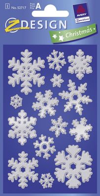AVERY Zweckform 52813 Weihnachtssticker Schneeflocken 2 Bogen/28 St(P)