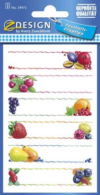 Avery Zweckform® 59473 Z-Design Marmeladen Etiketten Obst 3 Bogen/18 Etiketten