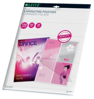 Leitz 33836 33836 Folientasche 125 Micron für A3 25St