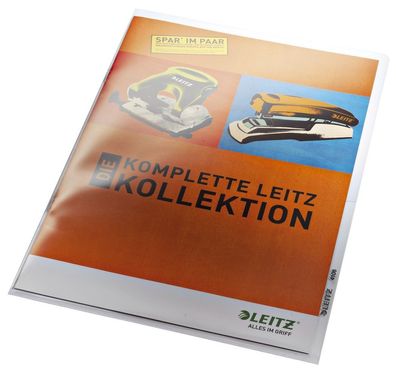 Leitz 4106-00-02 4106 Sichthülle Premium, A4, PVC-Hartfolie, dokumentenecht, glasklar