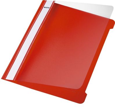 Leitz 4197-00-25 4197 Schnellhefter - A5, langes Beschriftungsfeld, PP-Folie, rot