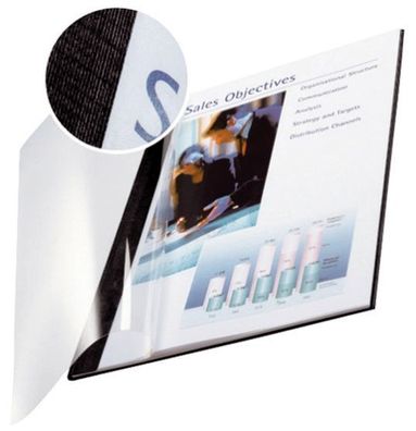 Leitz 73980095 7398 Bindemappe impressBIND - Soft Cover, A4, 3,5 mm, 10 Stück, schwar