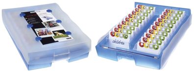 HAN 9988-643 Lernkartei CROCO 2-6-19, DIN A8 quer, ncl. Stift u.100 Karten, blau-tran
