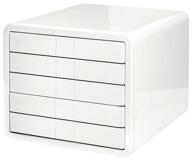 HAN 1551-12 Schubladenbox i-Box - A4/C4, 5 geschlossene Schubladen, weiß