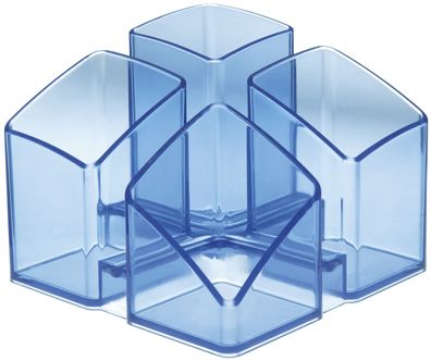 HAN 17450-26 Schreibtisch-Köcher SCALA - 4 Fächern, transparent-blau