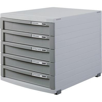 HAN Schubladenbox CONTUR, 5 Sch?be, lichtgrau