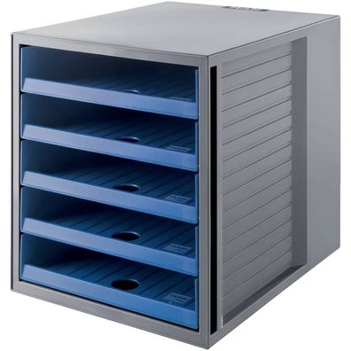HAN 14018-16 Schubladenbox Schrank-set KARMA - A4/C4, 5 offene Schubladen, grau-öko-b