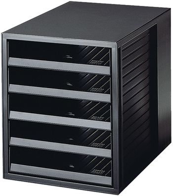 HAN 14018-13 Schubladenbox Schrank-set KARMA - A4/C4, 5 offene Schubladen, öko-schwar