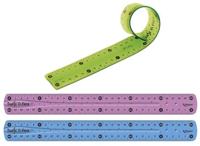 Maped M279210 Lineal Twist'n Flex - 20 cm, sortiert, im Kunststoff-Etui