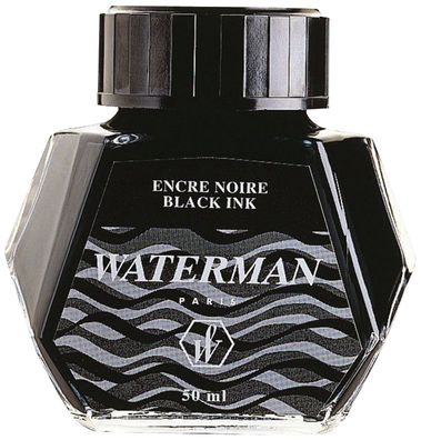Waterman S0110710 Tinte - 50 ml Glasflacon, schwarz