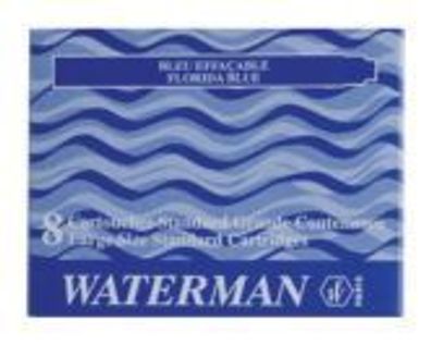 Waterman S0110860 Tintenpatronen - floridablau, Standard-Großraum, 8 Patronen