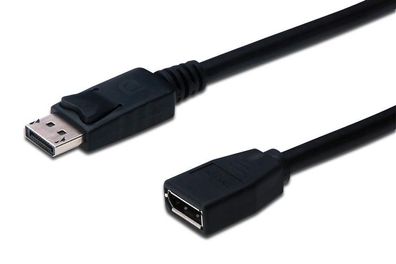 AK-340200-020-S DisplayPort Verlängerungskabel, DP St/Bu,2.0m, m/Verriegelung, DP 1.2