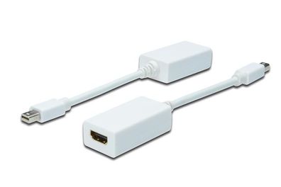 AK-340411-001-W DisplayPort Adapterkabel, mini DP - HDMI Typ A St/Bu, 0.15m, DP 1.1a