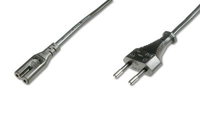 AK-440104-018-S Netzanschlusskabel, Euro - C7 St/Bu, 1.8m, H03VVH2-F 0.75qmm, sw