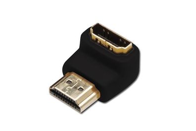AK-330502-000-S HDMI Adapter, Typ A, 90ø angled St/Bu, Ultra HD 60p, sw, gold