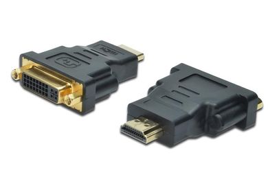 AK-330505-000-S HDMI Adapter, Typ A - DVI-I(24 + 5) St/Bu, Full HD, sw