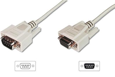 AK-610203-100-E Datatransfer Verlängerungskabel, D-Sub9 St/Bu, 10.0m, Seriell, vergos