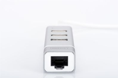 Digitus USB 2.0 auf Fast Ethernet Adapter, 3-Port USB Hub
