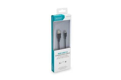 Digitus DB-300130-010-S Digitus USB 2.0 Anschlusskabel TypA-miniB 1,0m 5-Pin St/St