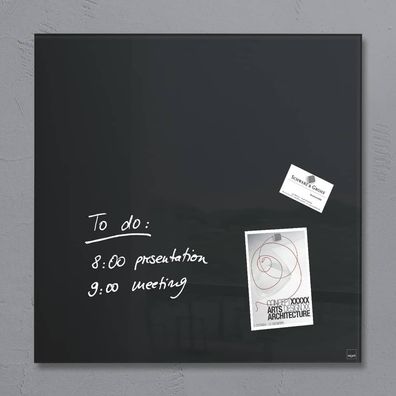 SIGEL GL110 Glas-Magnetboard Artverum - schwarz, 48 x 48 cm