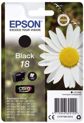 Epson C13T18014012 Original Epson Tintenpatrone schwarz (C13T18014012,18, 1801, 18014