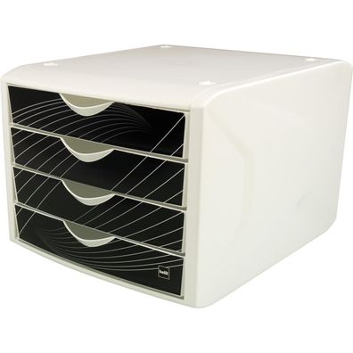helit Schubladenbox Chameleon, 4 Sch?be, Dekor black king