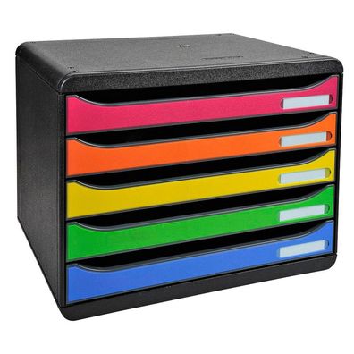 Exacompta 308798D Schubladenbox Big-Box Plus quer Classic rot, orange, gelb, grün, bl