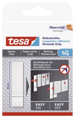 tesa® 77771-00000-00 Powerstrips® Klebestreifen - ablösbar, Tragfähigkeit 1 kg, weiß,