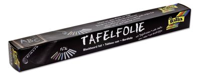 Folia 390090 Tafelfolie 45 x 200 cm selbstklebend schwarz inkl. 10x Kreide(T)