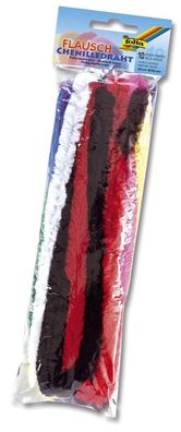 Folia 772109 Chenilledraht Flausch - 20 mm, 10 Stück, 10 Farben sortiert
