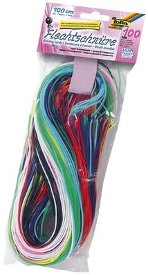 Folia 731100 Bastelset Flechtschnüre "Scoubidous" - 100 Stück, sortiert