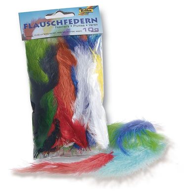 Folia 53019 Flauschfedern - 10 g, farbig sortiert