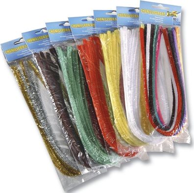 Folia 77809 Chenilledraht - 8 mm, 10 Stück, bunt sortiert