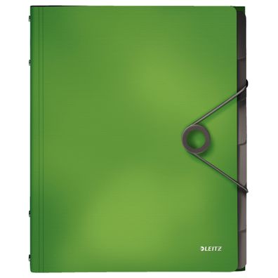 LEITZ Ordnungsmappe Solid, DIN A4, PP, 6 F„cher, hellgr?n