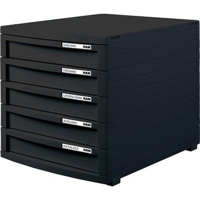 HAN Schubladenbox CONTUR, 5 Sch?be, schwarz