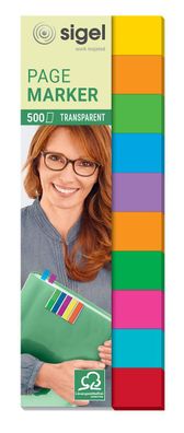 SIGEL HN684 Page Marker Folie Multicolor - 12,5 x 44 mm, sortiert, 10x 50 Streifen