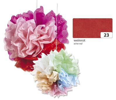 Folia 91023 Blumenseide - 50 x 70 cm, 5 Bogen, weinrot