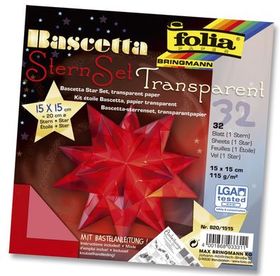 Folia 820/1515 Bascetta Stern rot transparent Ø 20 cm