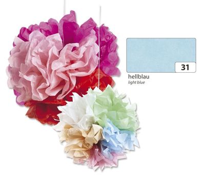 Folia 91031 Blumenseide - 50 x 70 cm, 5 Bogen, hellblau
