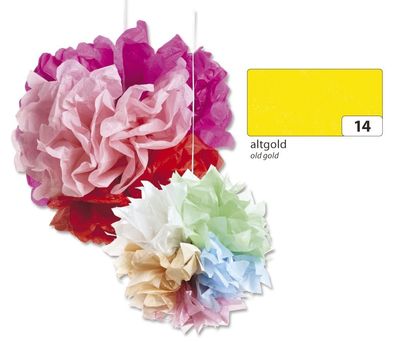 Folia 91014 Blumenseide - 50 x 70 cm, 5 Bogen, altgold