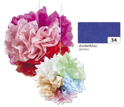 Folia 91034 Blumenseide - 50 x 70 cm, 5 Bogen, dunkelblau