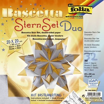 Folia 366/2020 Bascetta Stern - silber/gold, Ø 30 cm